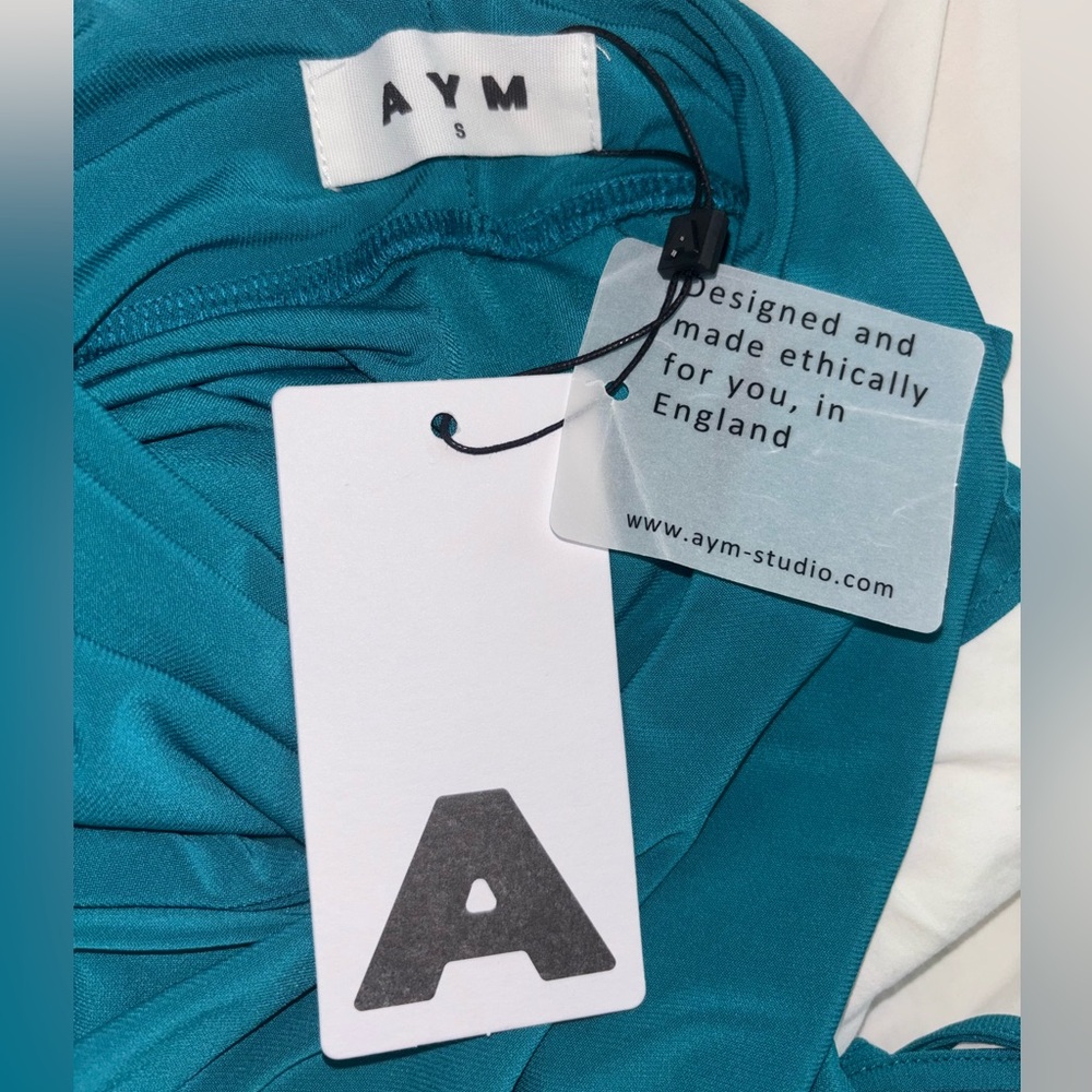 NWT AYM Ava Reversible Midi Dress • Teal • Corset Back • Double Lined • Size S - Picture 4 of 5